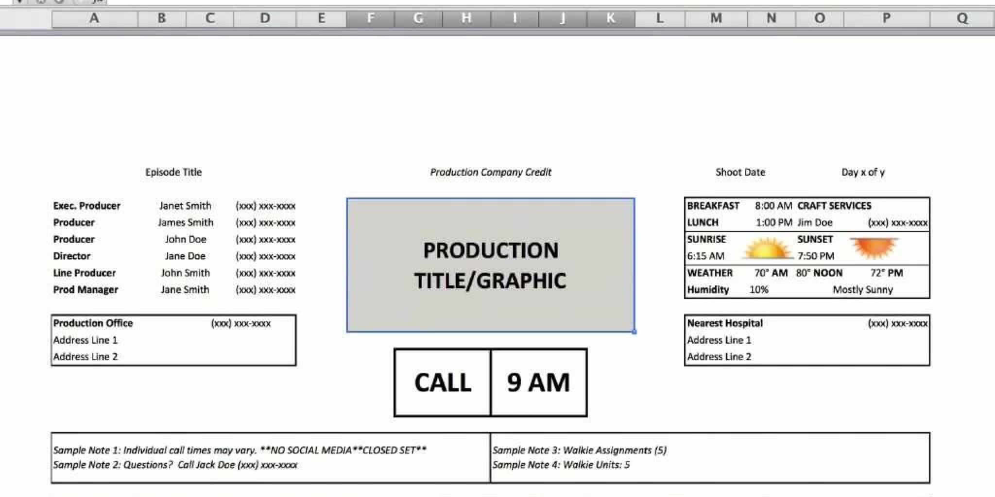 Call Time Formulas For Your Next Call Sheet