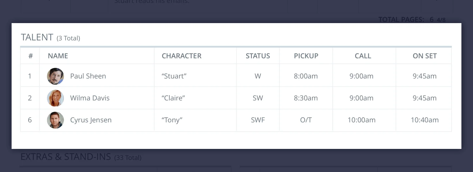 Create a Better Call Sheet with Free Call Sheet Template - Talent Cast List - StudioBinder