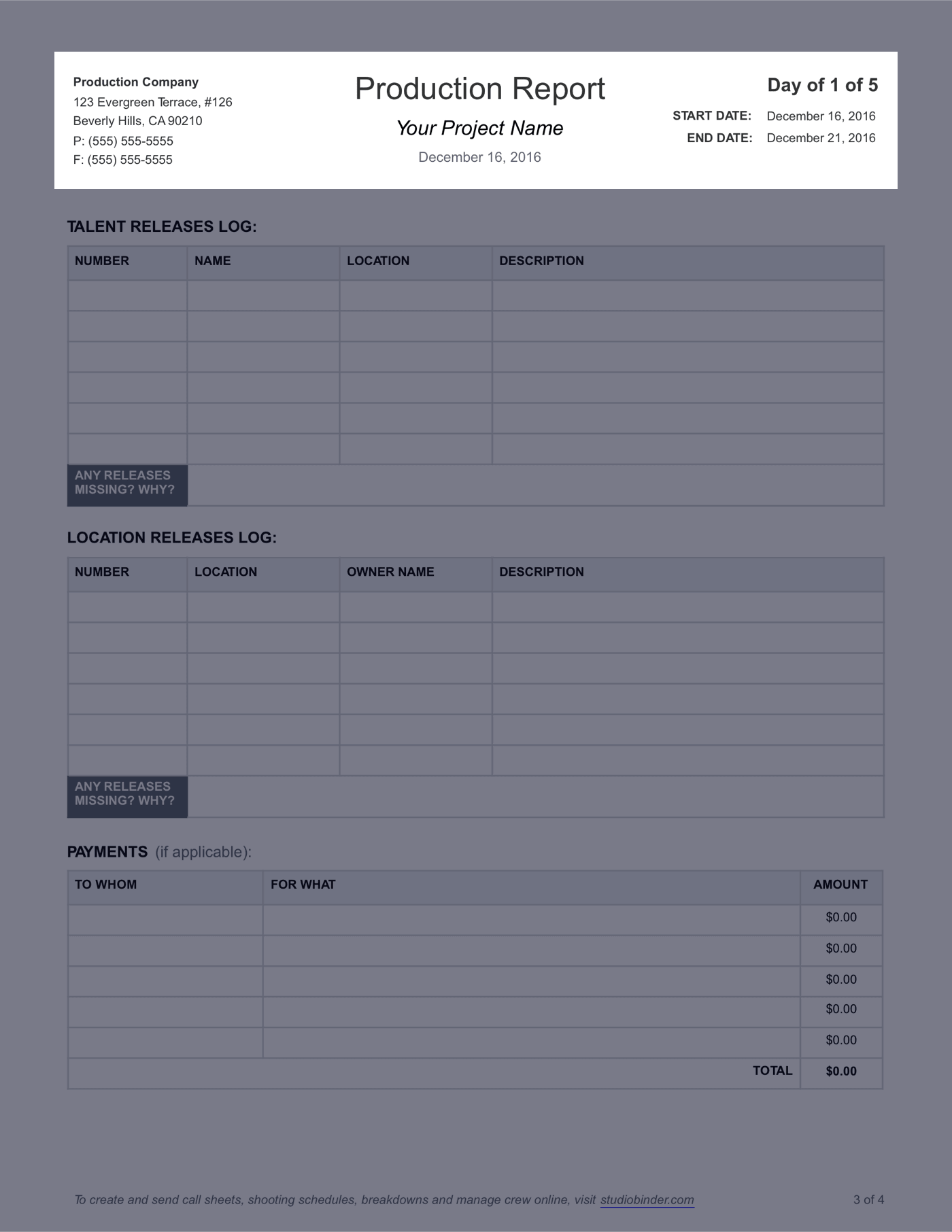 Daily Production Report Template - 08 - StudioBinder