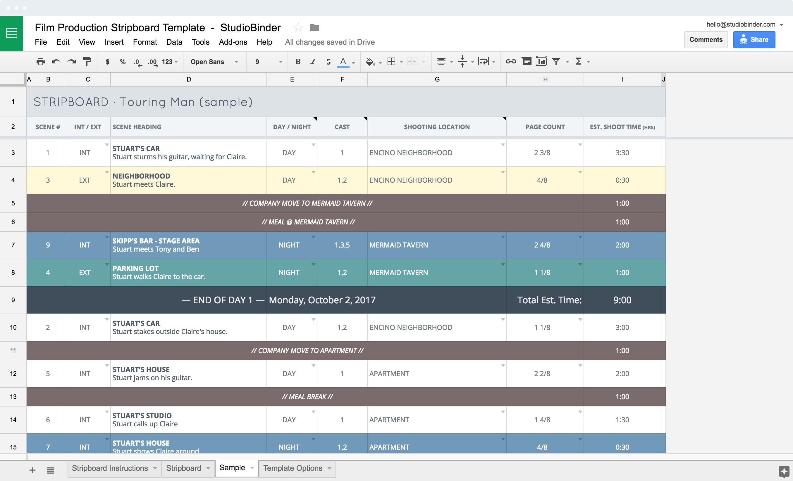 Program Calendar Template from s.studiobinder.com