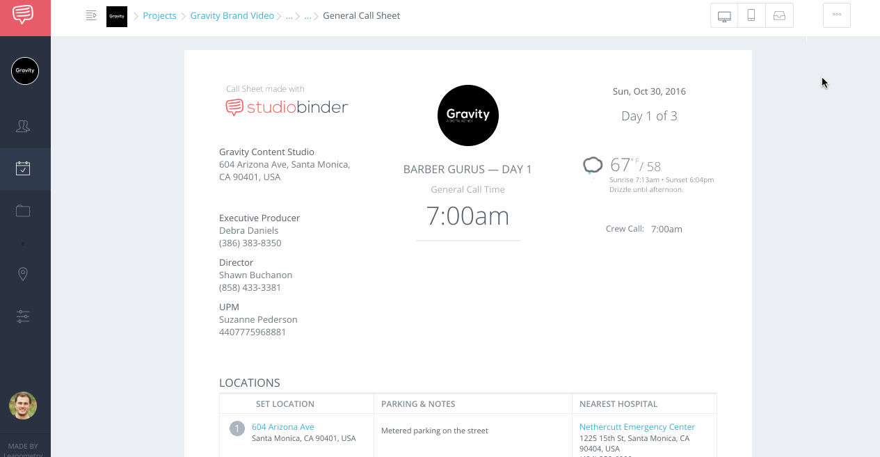 New Contact Inside Call Sheet Builder