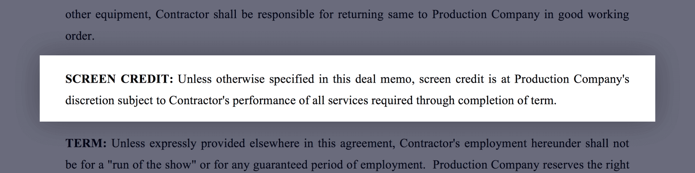 Mastering the Crew Deal Memo Template - 14 - Screen Credit - StudioBinder Mastering the Crew Deal Memo Template - 14 - Screen Credit - StudioBinder