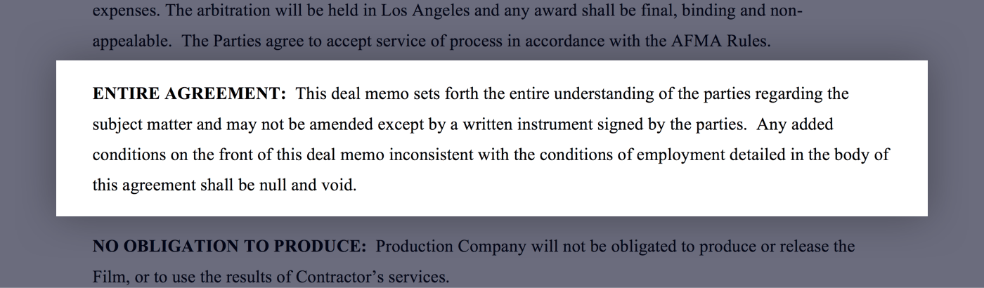 Mastering the Crew Deal Memo Template - 21 - Entire Agreement - StudioBinder Mastering the Crew Deal Memo Template - 21 - Entire Agreement - StudioBinder