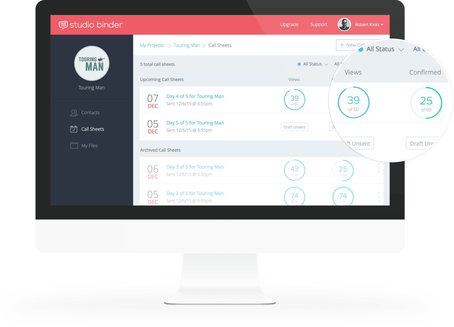 StudioBinder Call Sheet App - Online Call Sheet Template Track Views and Confirmations for Corporate Video - Video TV and Film Production Management Software