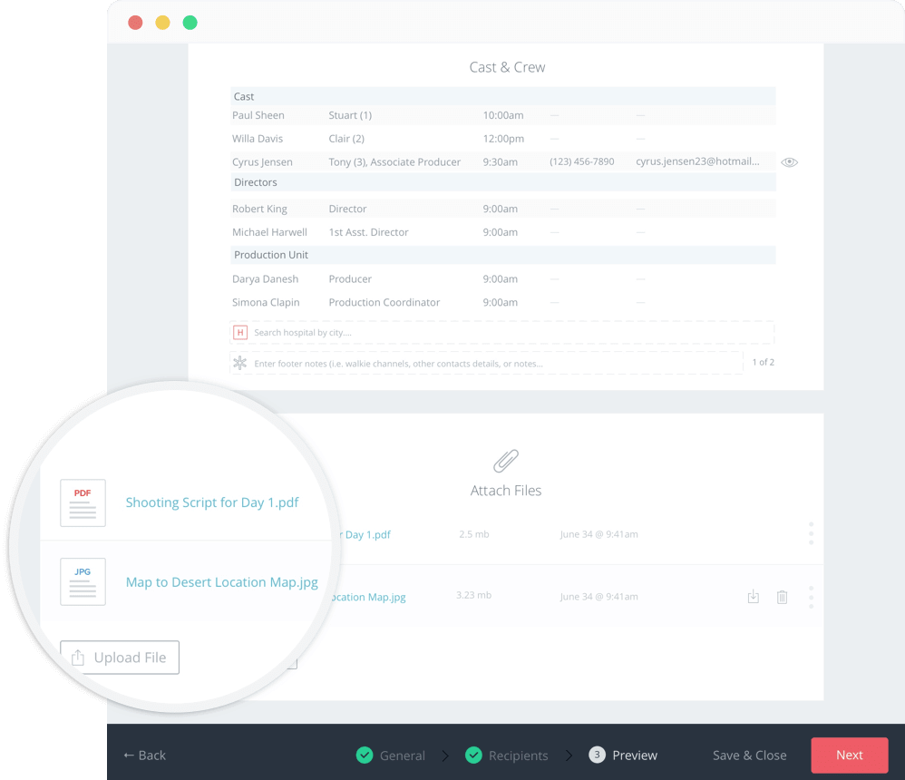 StudioBinder Call Sheet App - Upload and Backup Production Files to the Cloud - Video TV and Film Production Management Software