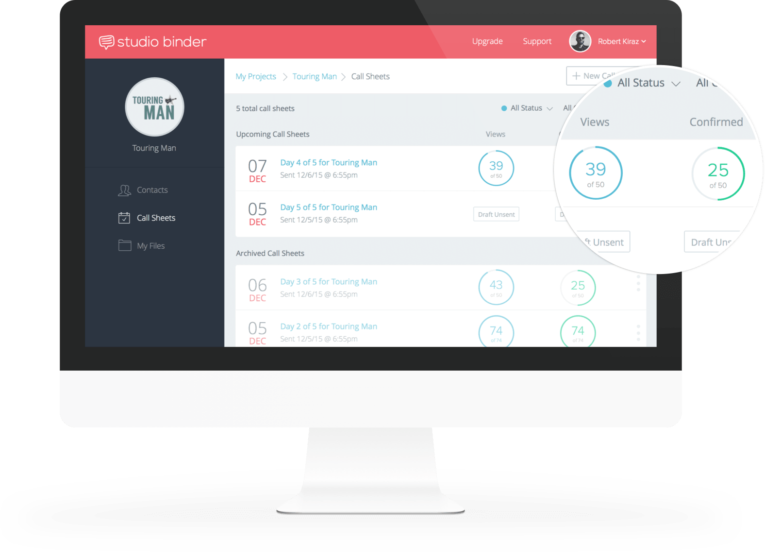 StudioBinder Film Call Sheet Template - Online Call Sheet Template Track Views and Confirmations for Corporate Video - Video TV and Film Production Management Software