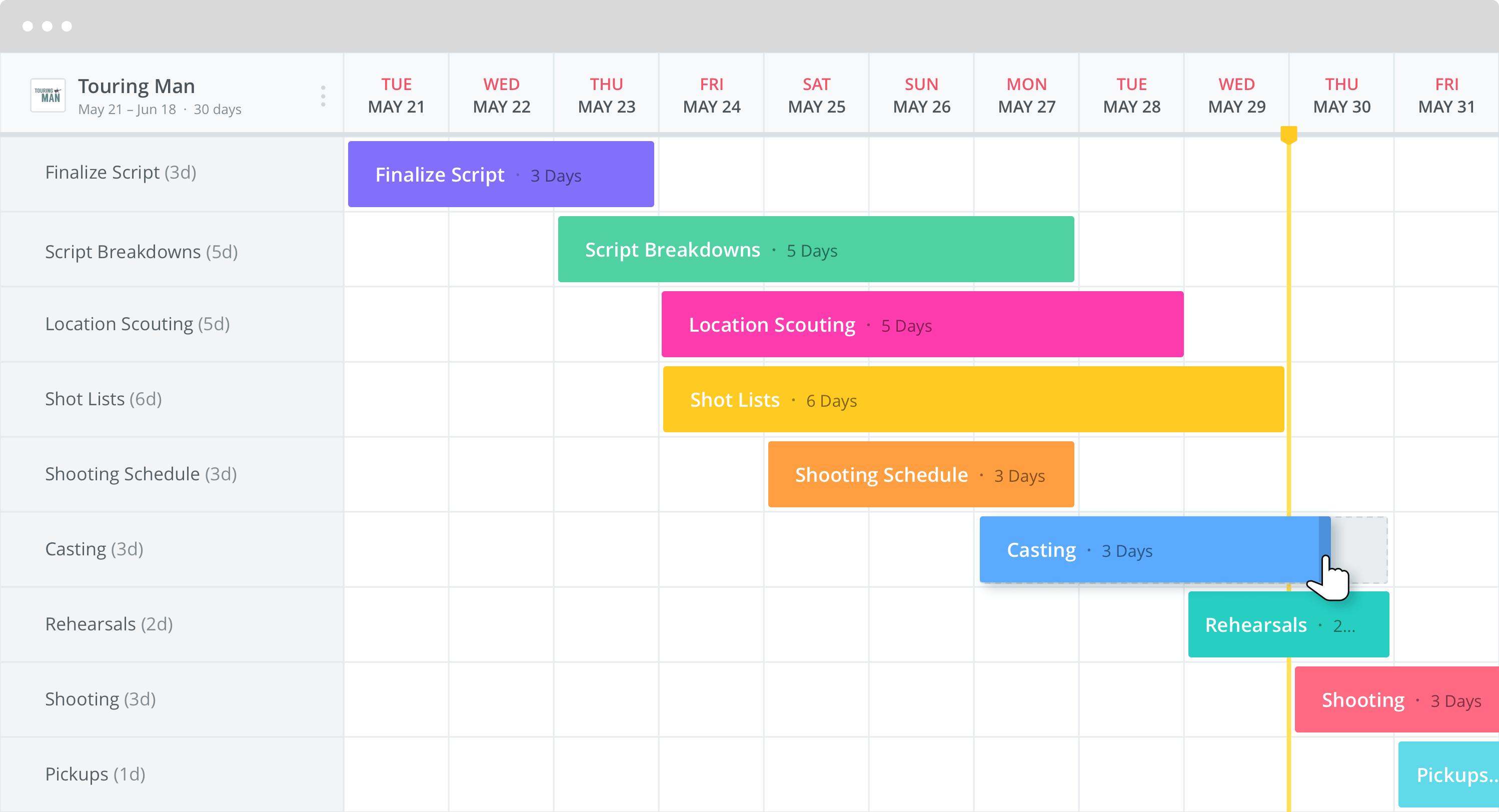 StudioBinder Production Calendar Software for Film TV Video