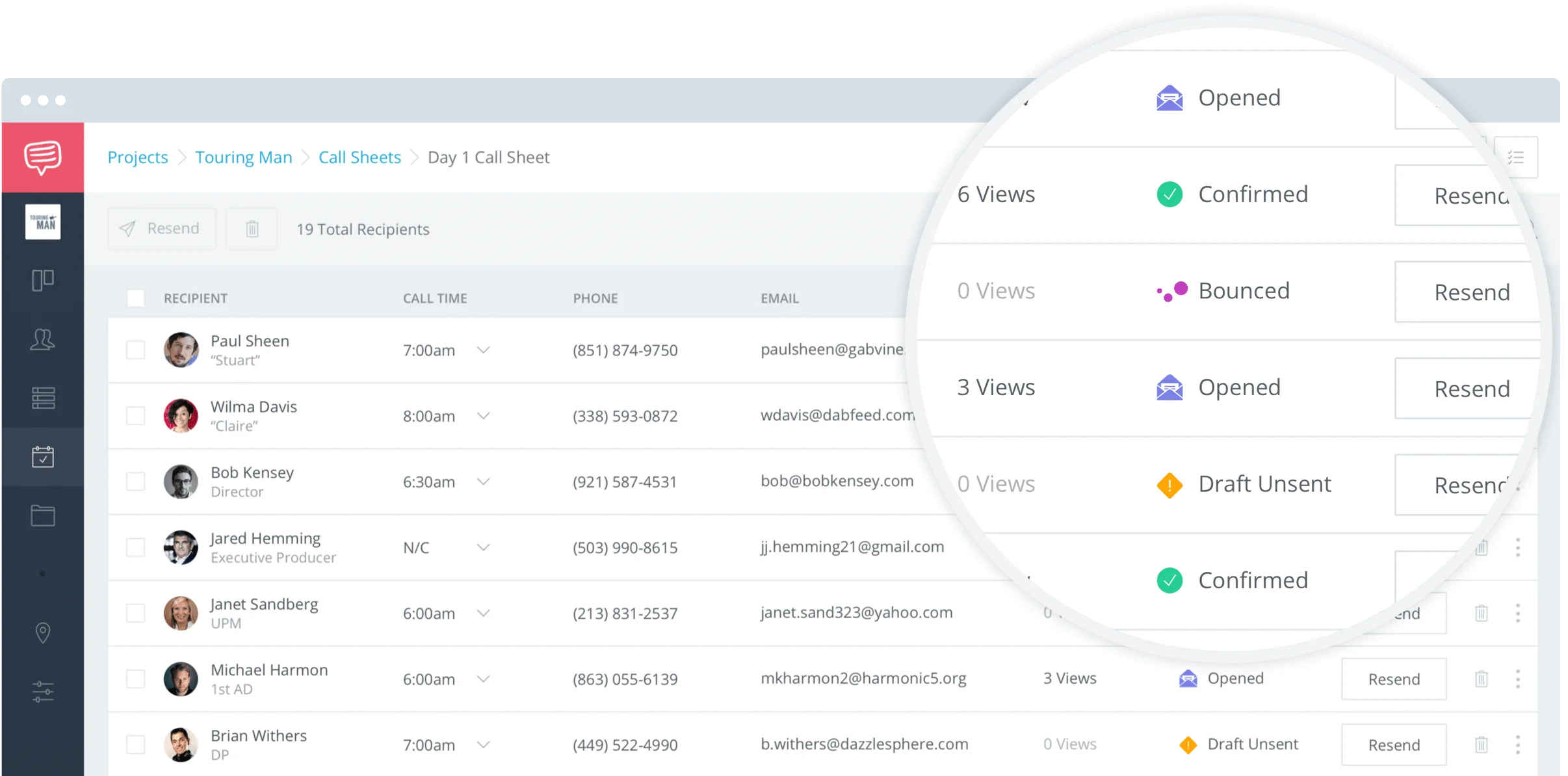 Call Sheet Confirmation and Distro Sheet - Track Call Sheet Distribution with StudioBinder