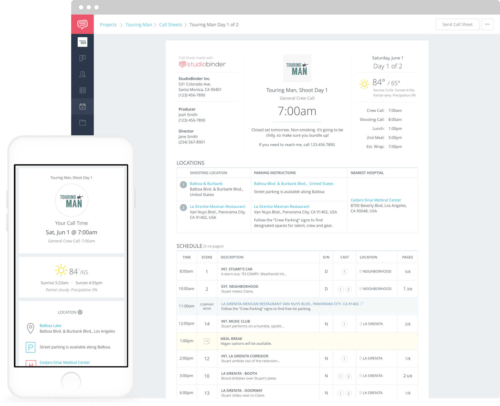 Free Call Sheet Builder Software Create Call Sheets In Minutes