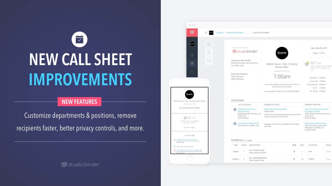 4 Call Sheet Builder Updates that Save You a Bunch of Time