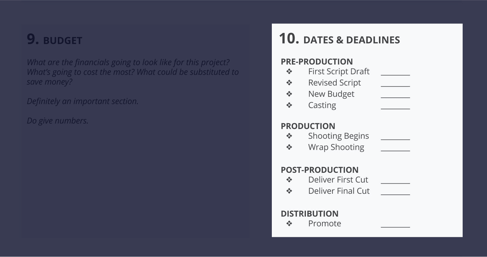 The Best Creative Brief Template For Video Agencies [Free Download] - Section 10 - Dates and deadlines