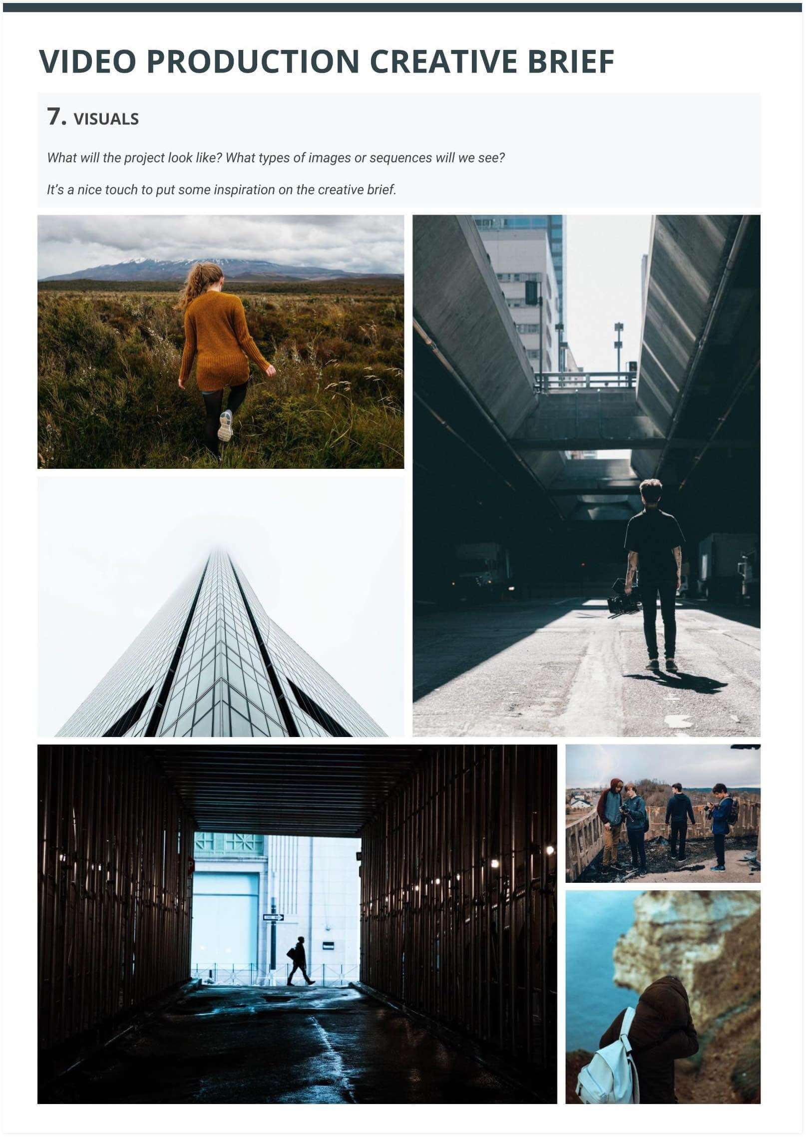 The Best Creative Brief Template For Video Agencies [Free Download] - Section 7 - Mood Board Visuals