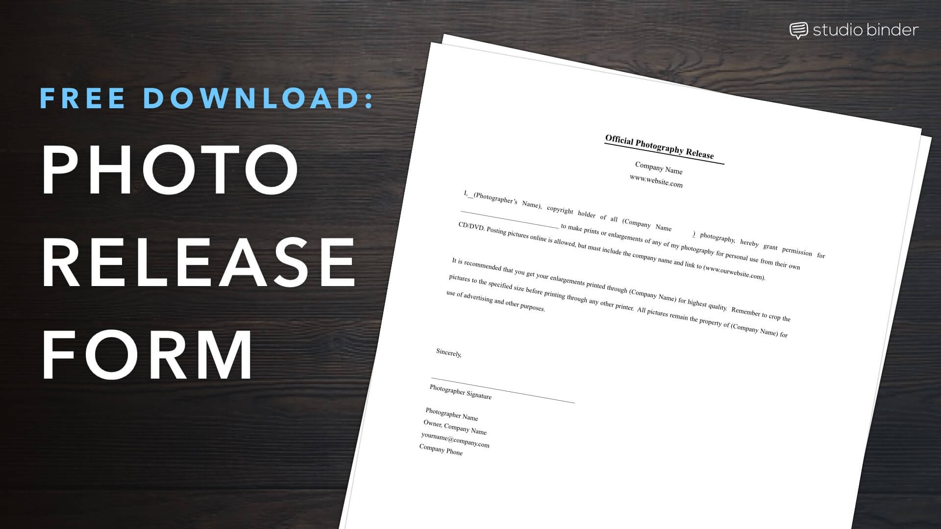 | Download Release StudioBinder Form Template FREE Photo