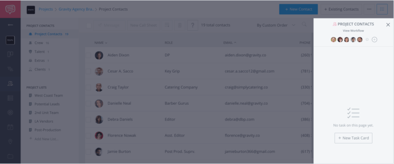 FREE Online Film Production Crew Contact List Template