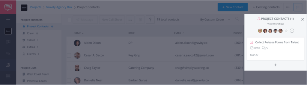 FREE Online Film Production Crew Contact List Template