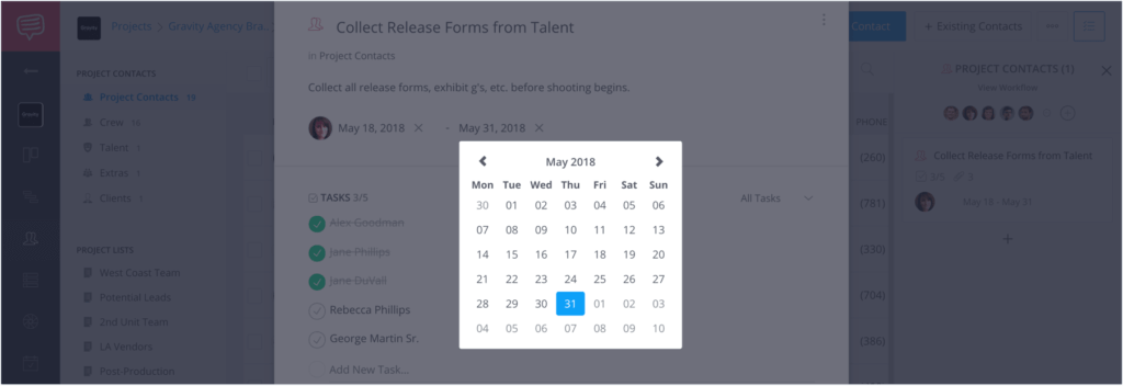 FREE Online Film Production Crew Contact List Template