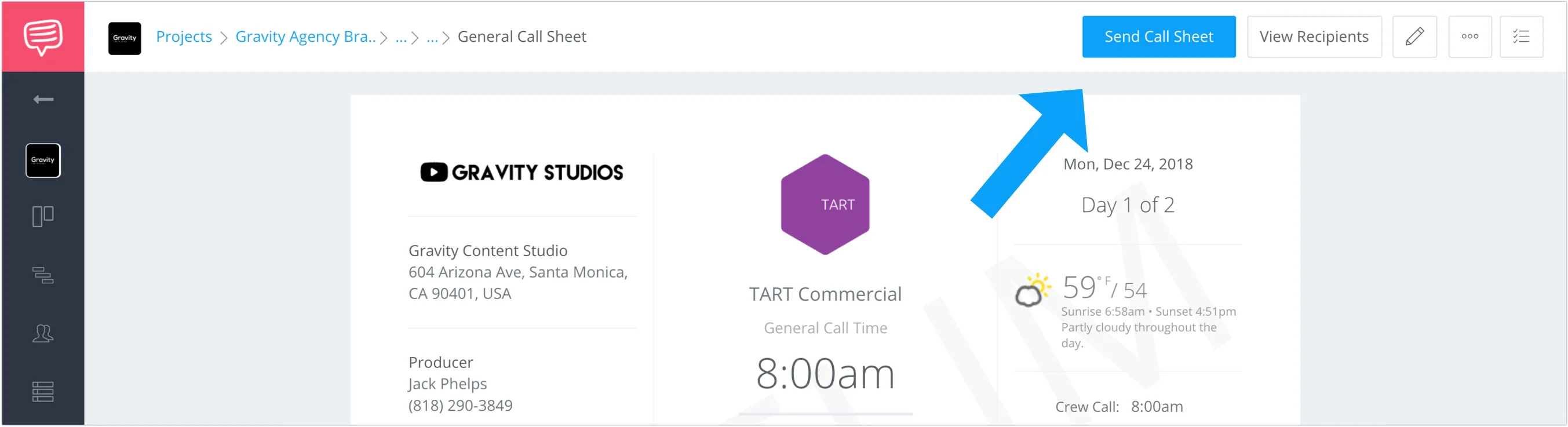 How to Make a Call Sheet Online with StudioBinder Call Sheet Software - 15a