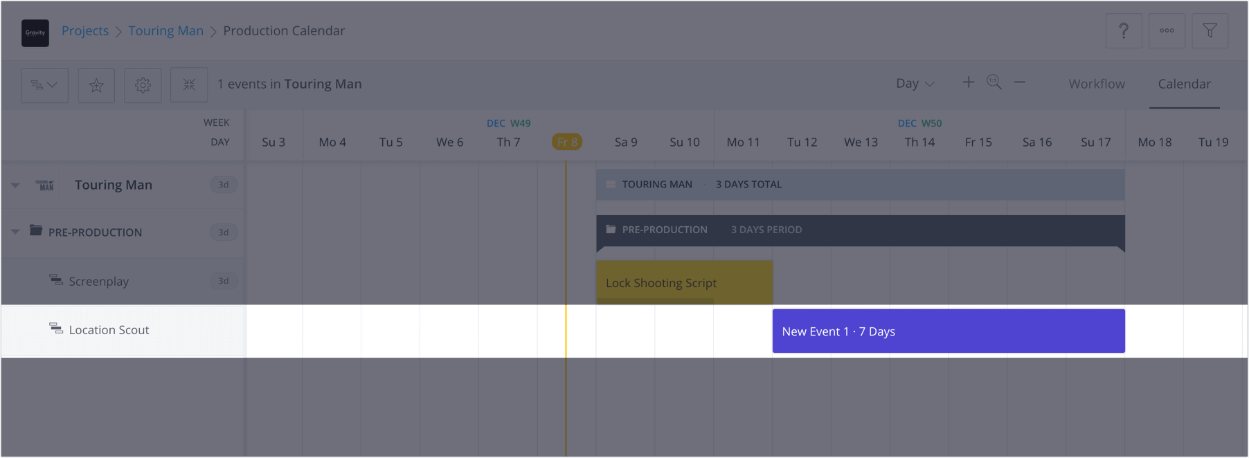 How to Plan a Shoot with a Film & Video Production Calendar - StudioBinder - 6a