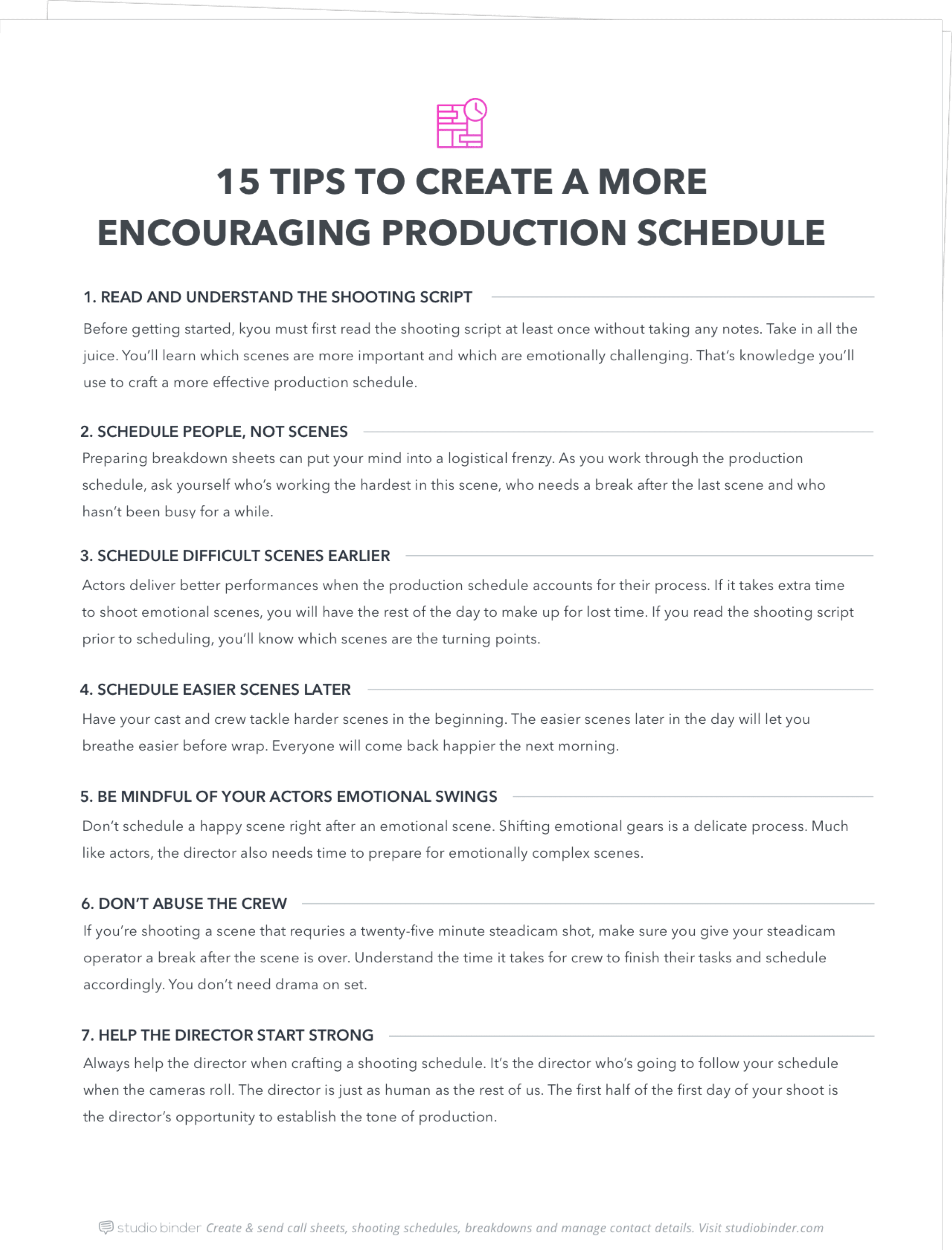 15 Tips To Create A More Encouraging Production Schedule - Exit Intent - Full Page - StudioBinder
