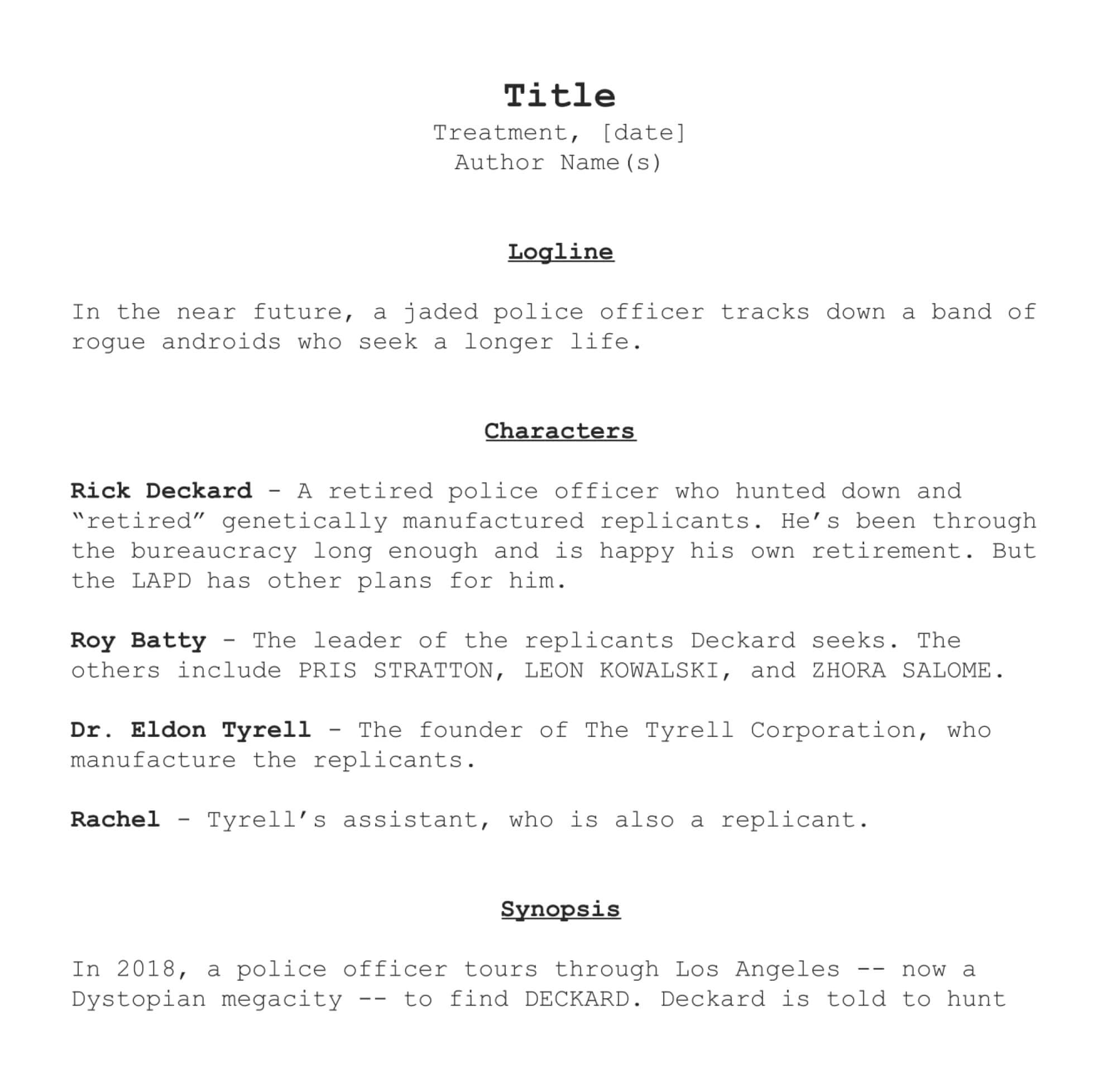 How to Write a Film Treatment  FREE Treatment Template & Examples