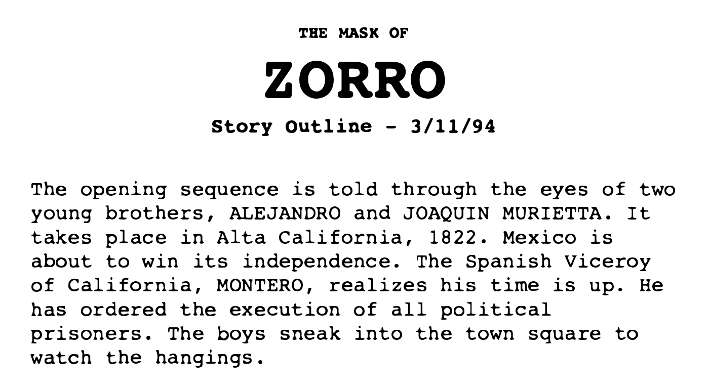 the mask of zorro script pdf