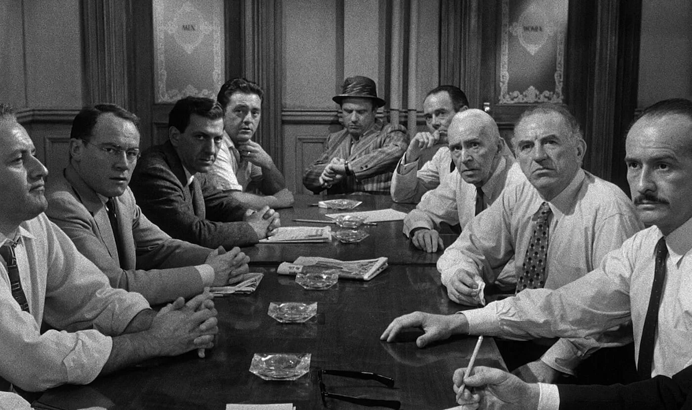 Ultimate Guide To Camera Shots - A Deep Focus Shot Shows Most Of The Gang In 12 Angry Men