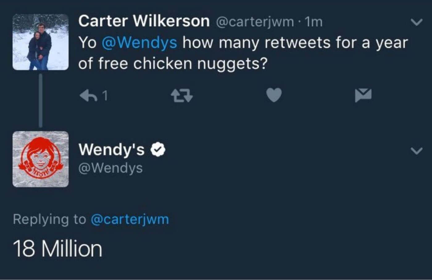 Wendy Tweet 18 million - Learn from the best Marketing campaigns of 2017