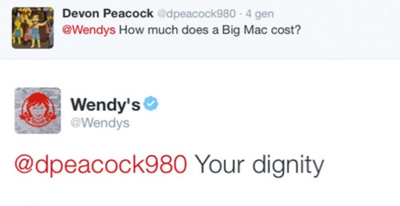 Wendy Tweet Big Mac - Learn from the best Marketing campaigns of 2017