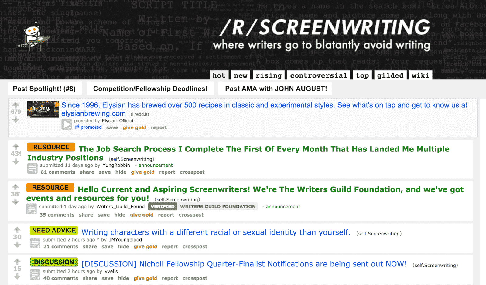 Best Screenwriting Websites - Script Writers - Reddit Screenwriting-min