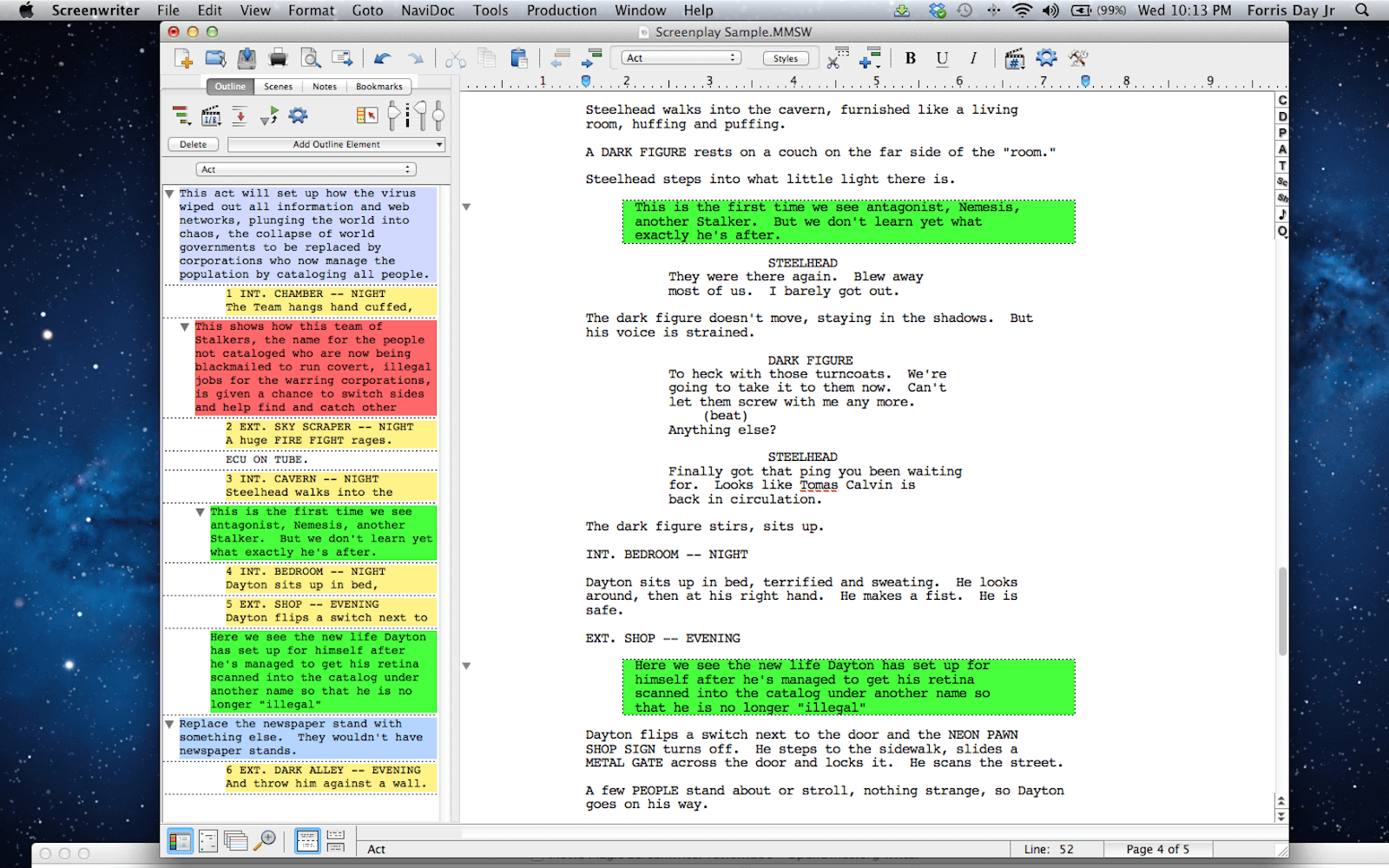 final draft screenwriting software