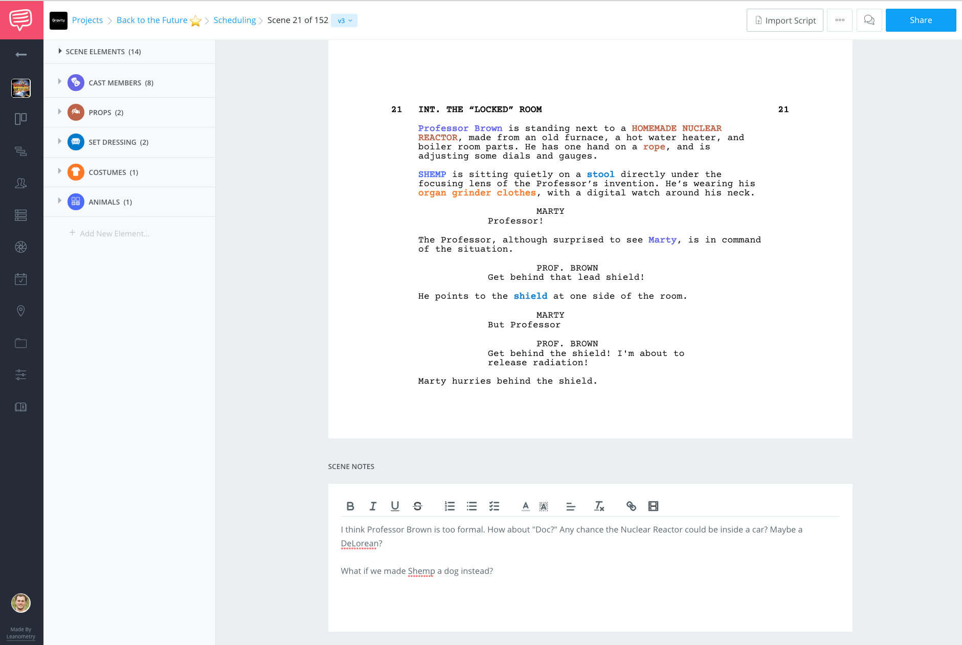 Script Notes - Script Breakdown of Back to the Future - StudioBinder
