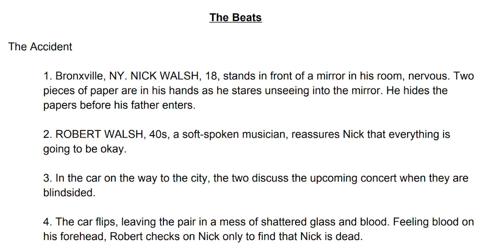 Script Outline Template - The Beats