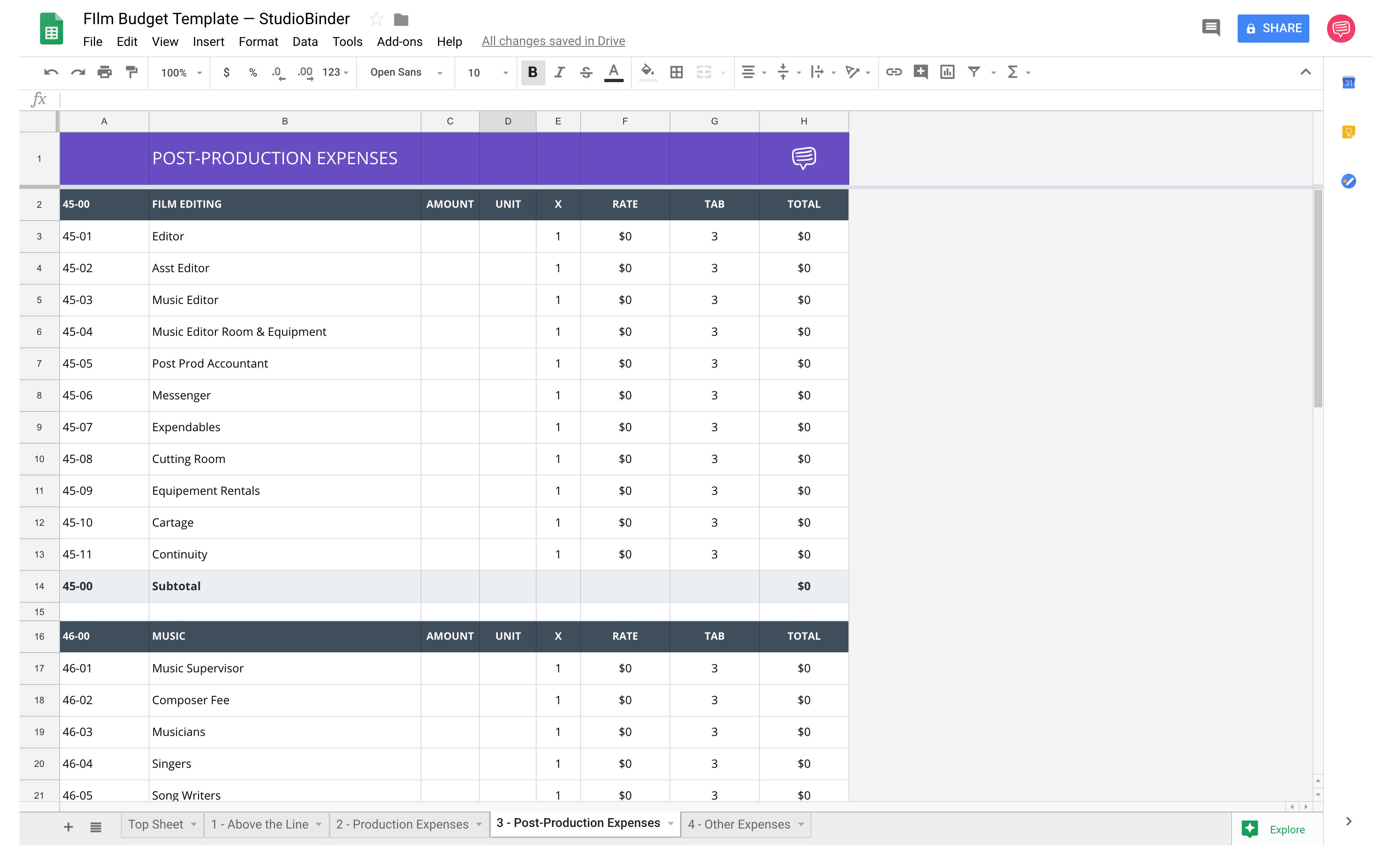 Free Marvel Studios Budget Template