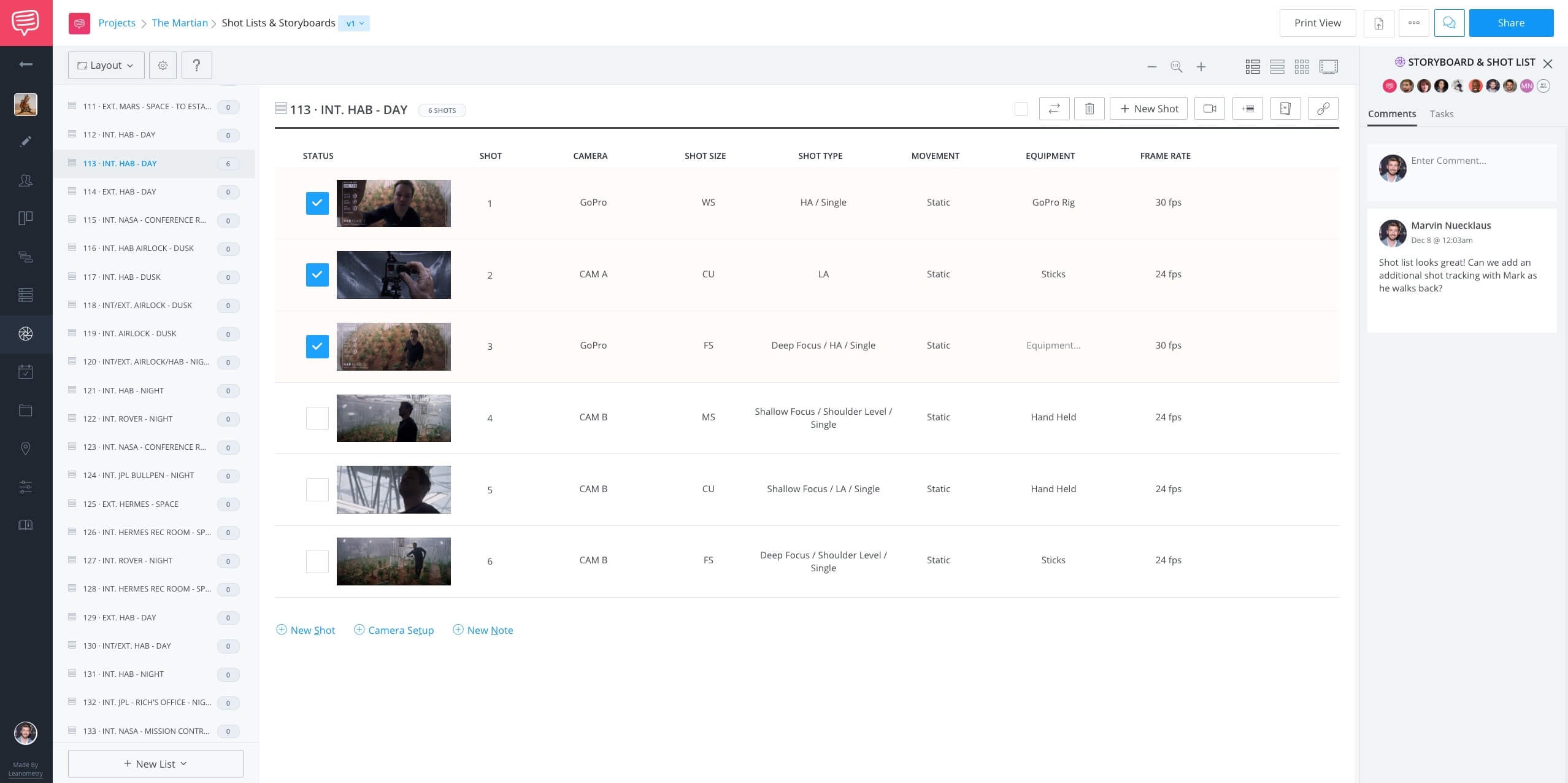 Shot List Template - StudioBinder - Track Progress 