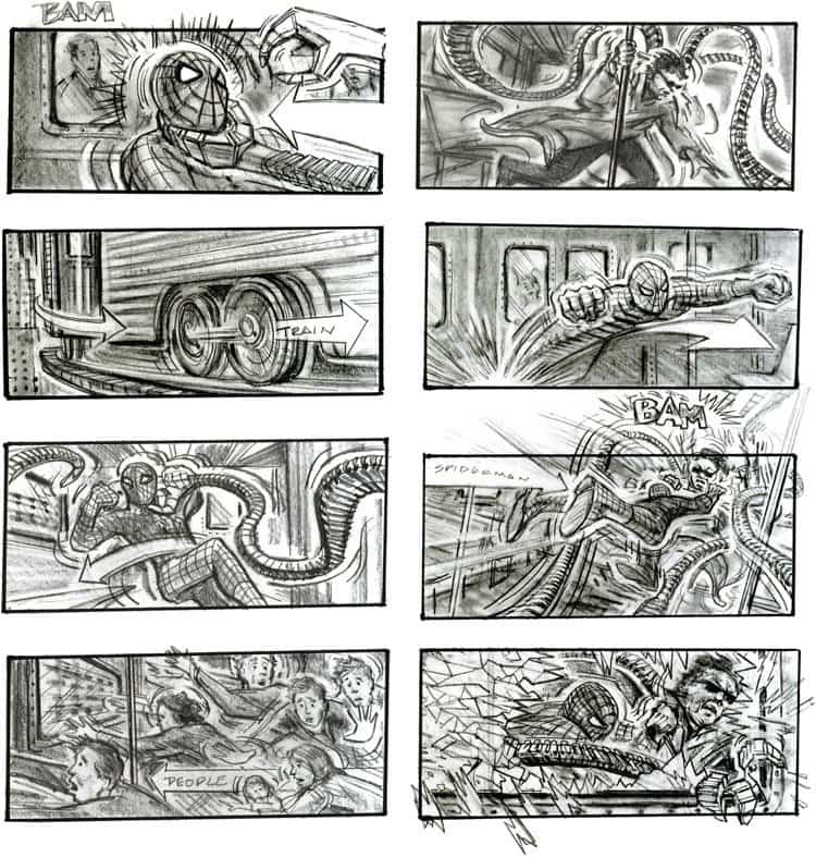 Storyboard Examples - Chris Buchinsky - Sam Raimi - Spider-Man 2 - StudioBinder