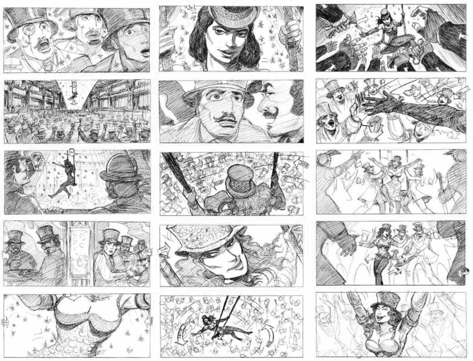 Storyboard Examples for Film - Storyboard Ideas - David Russell - Moulin Rouge Storyboard - StudioBinder