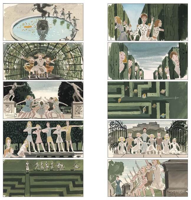 Storyboard Examples for Film - Storyboard Ideas - Maurice Zuberano - Robert Wise - The Sound of Music - StudioBinder