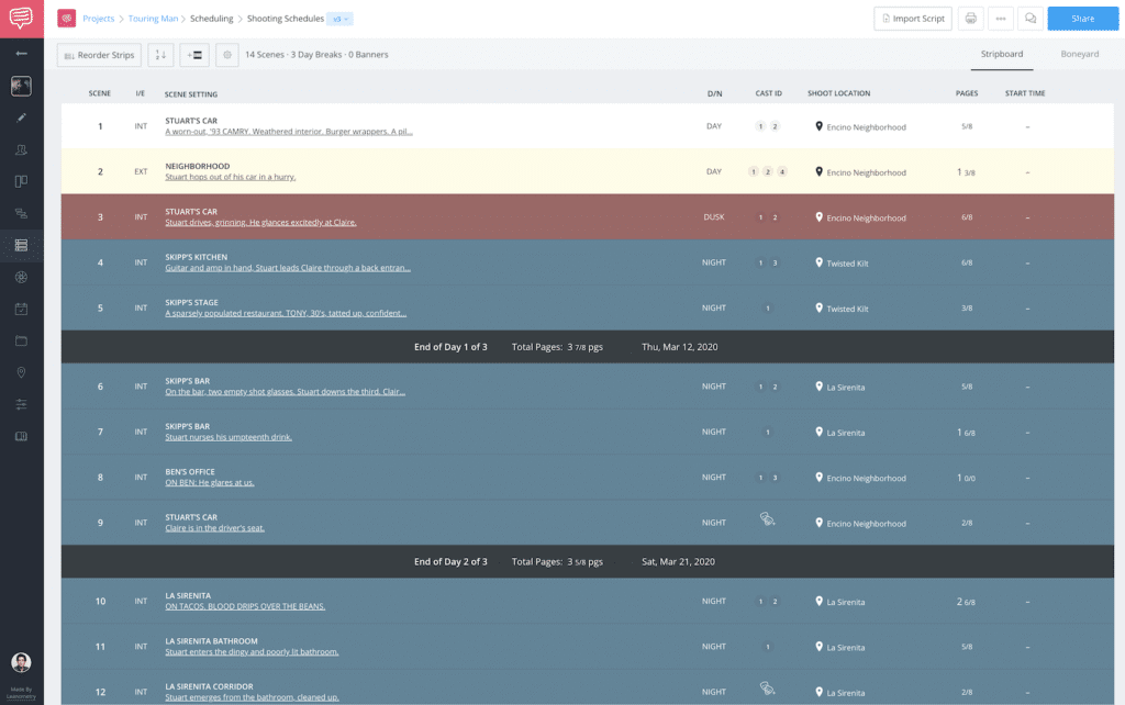 import final draft tagger script into schedule import final draft tagger script into schedule