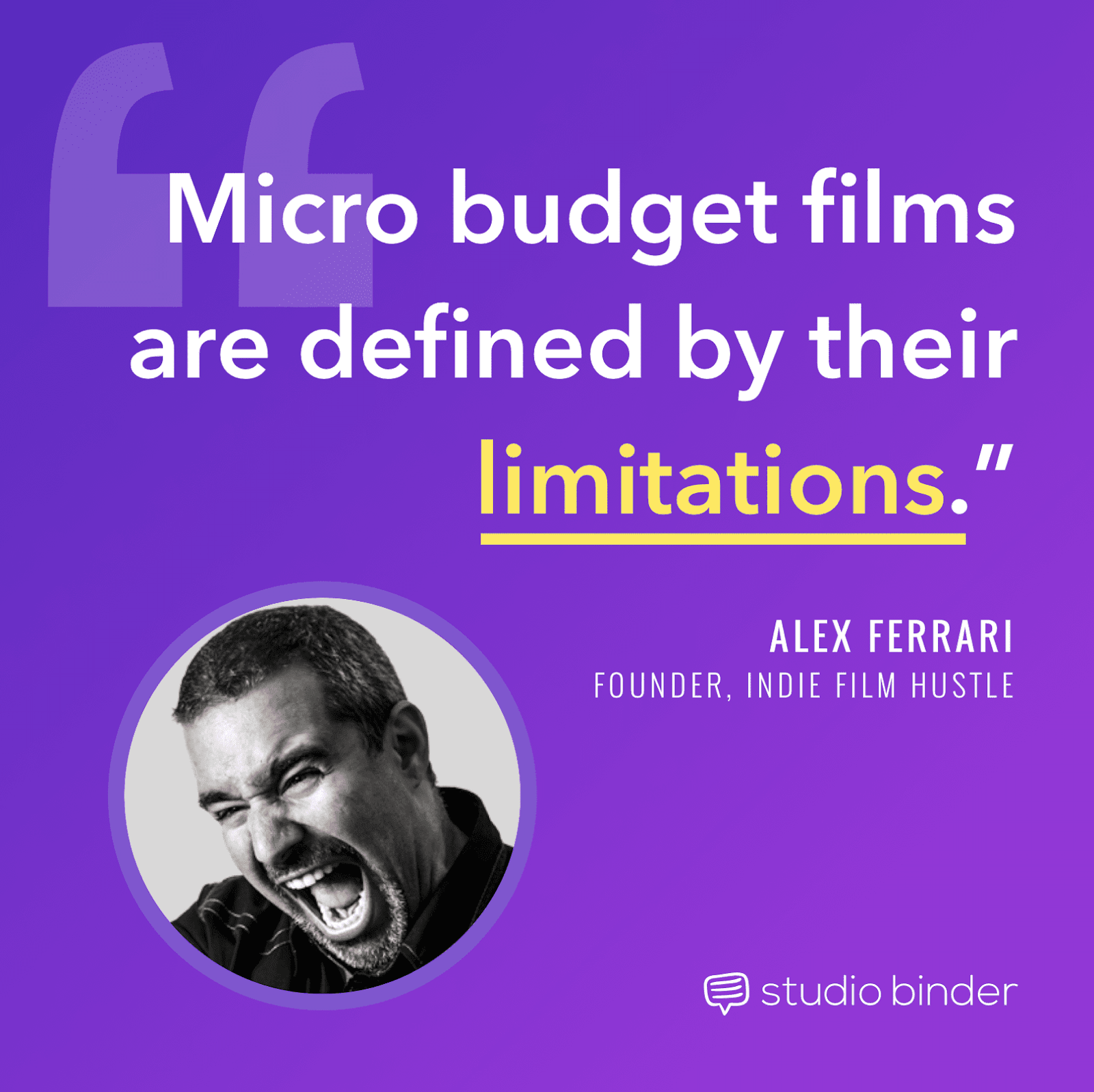 Micro Budget Filmmaking Alex Ferrari Quote