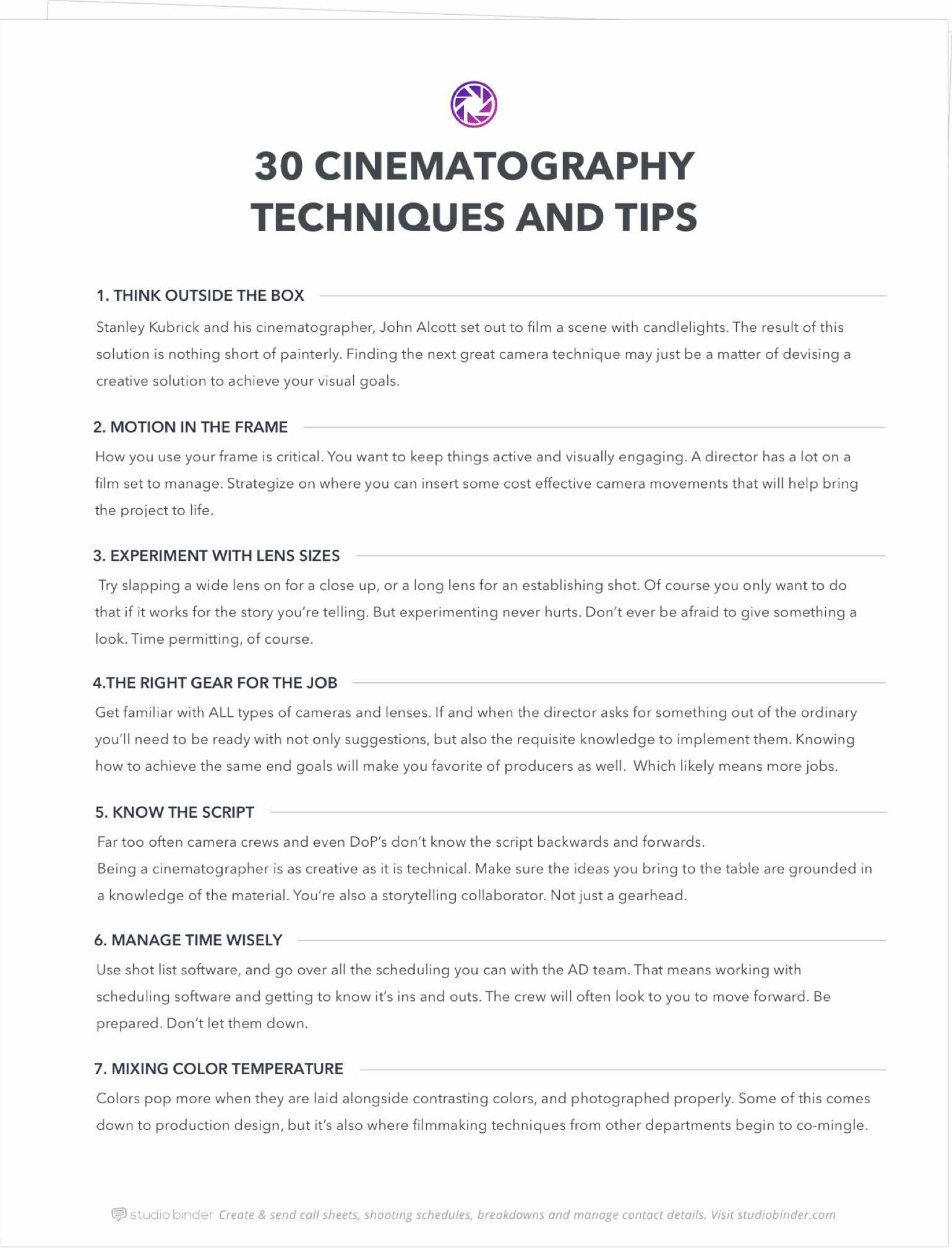 30 Best Cinematography Techniques Tips You Didn T Learn In Film School