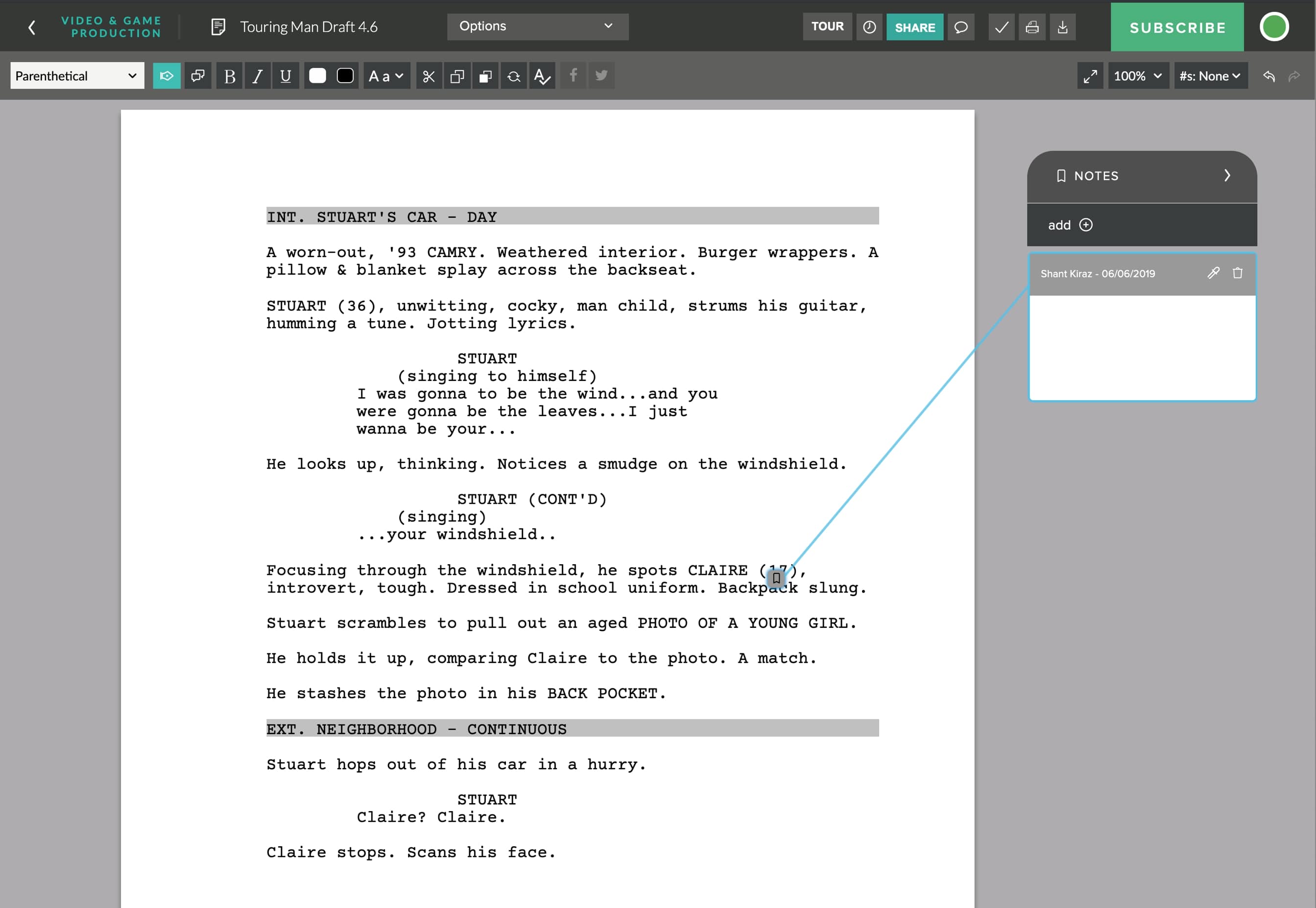 celtx script writing for the pc