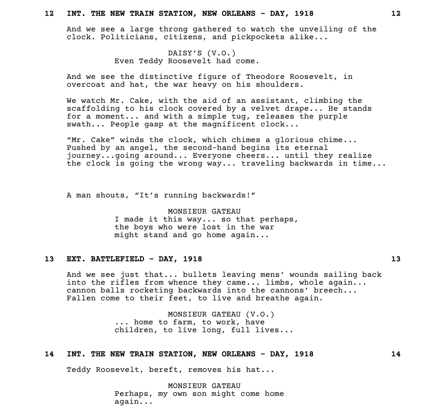 time travel film script