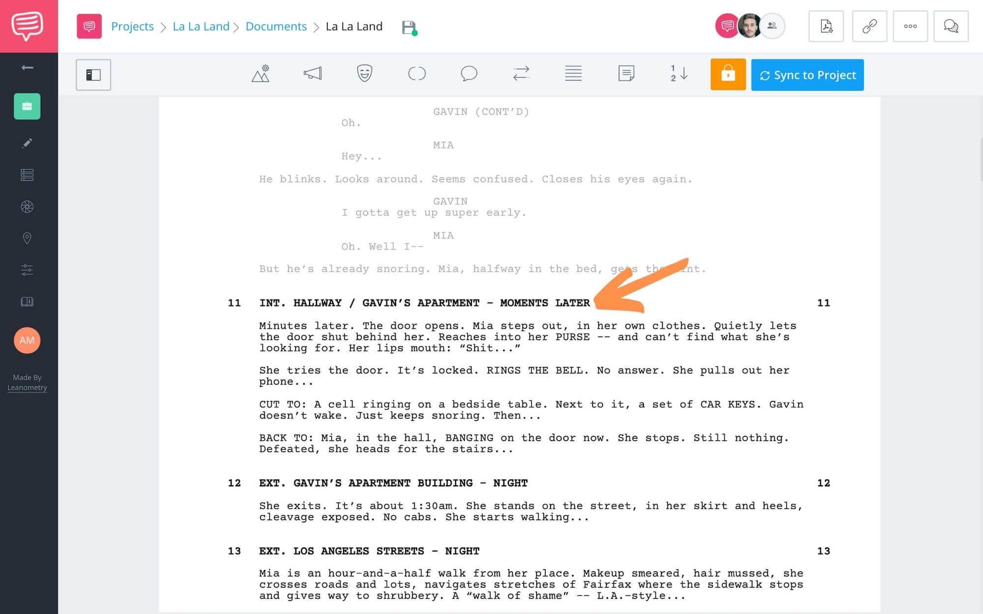 screenplay format length of slugline