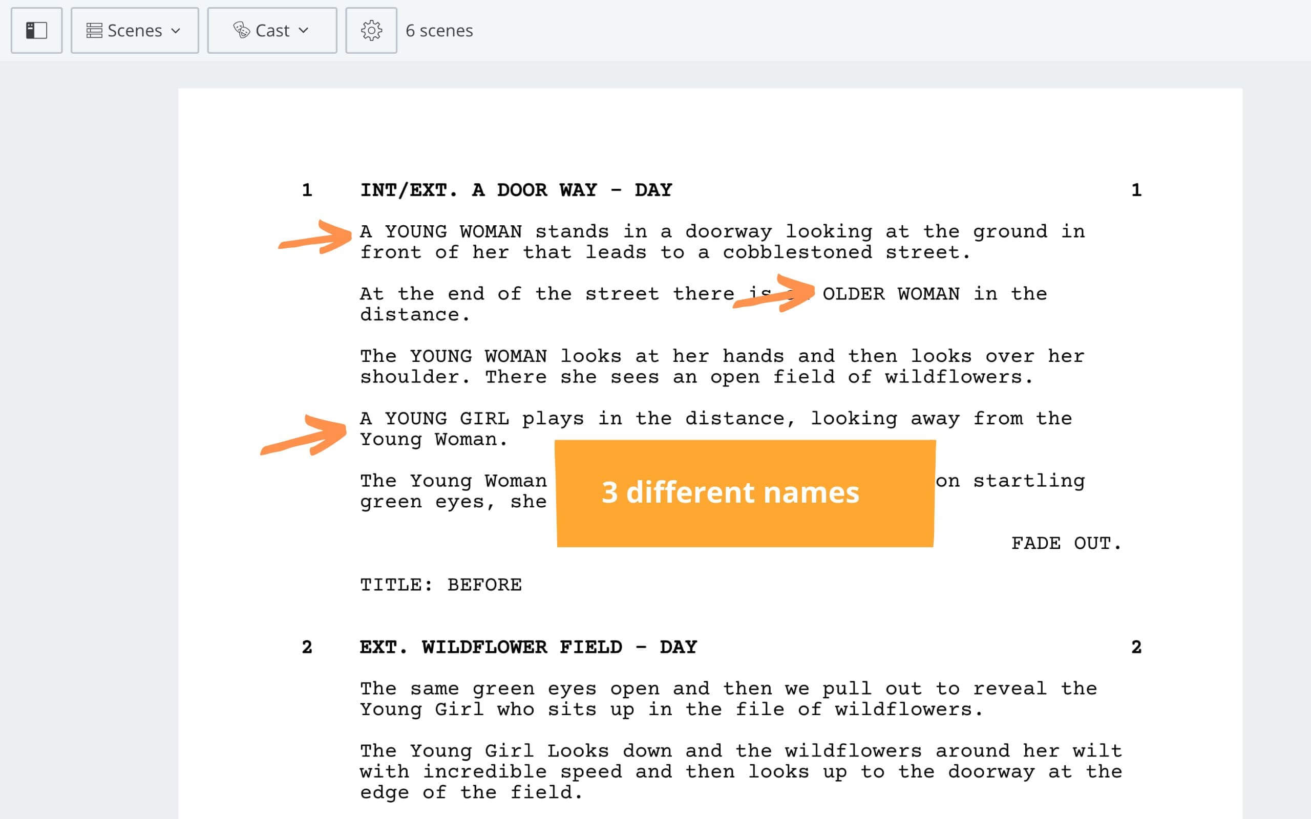 4 minute screen play scripts