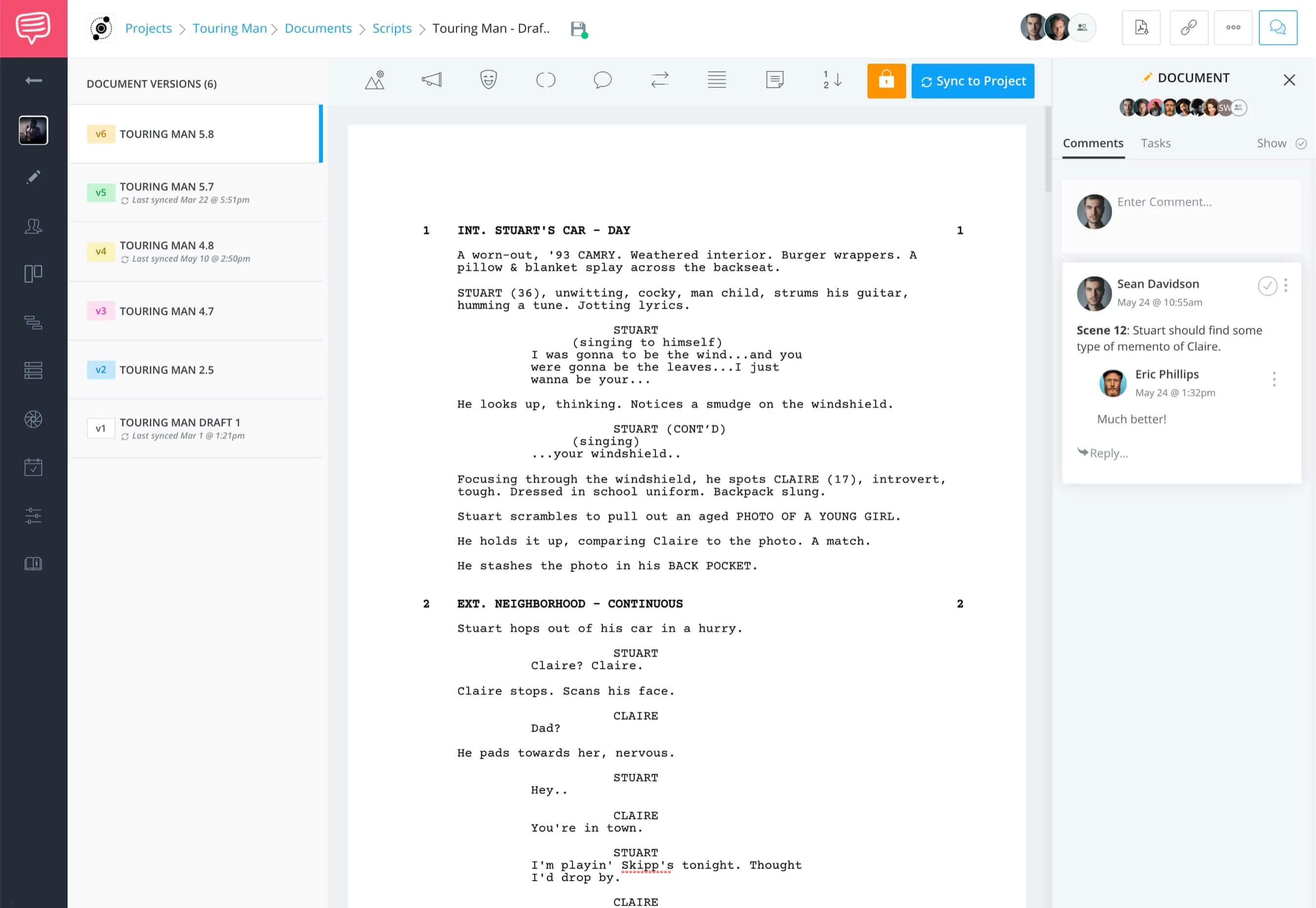 StudioBinder Free Screenwriting Software for Filmmakers - Add Comments