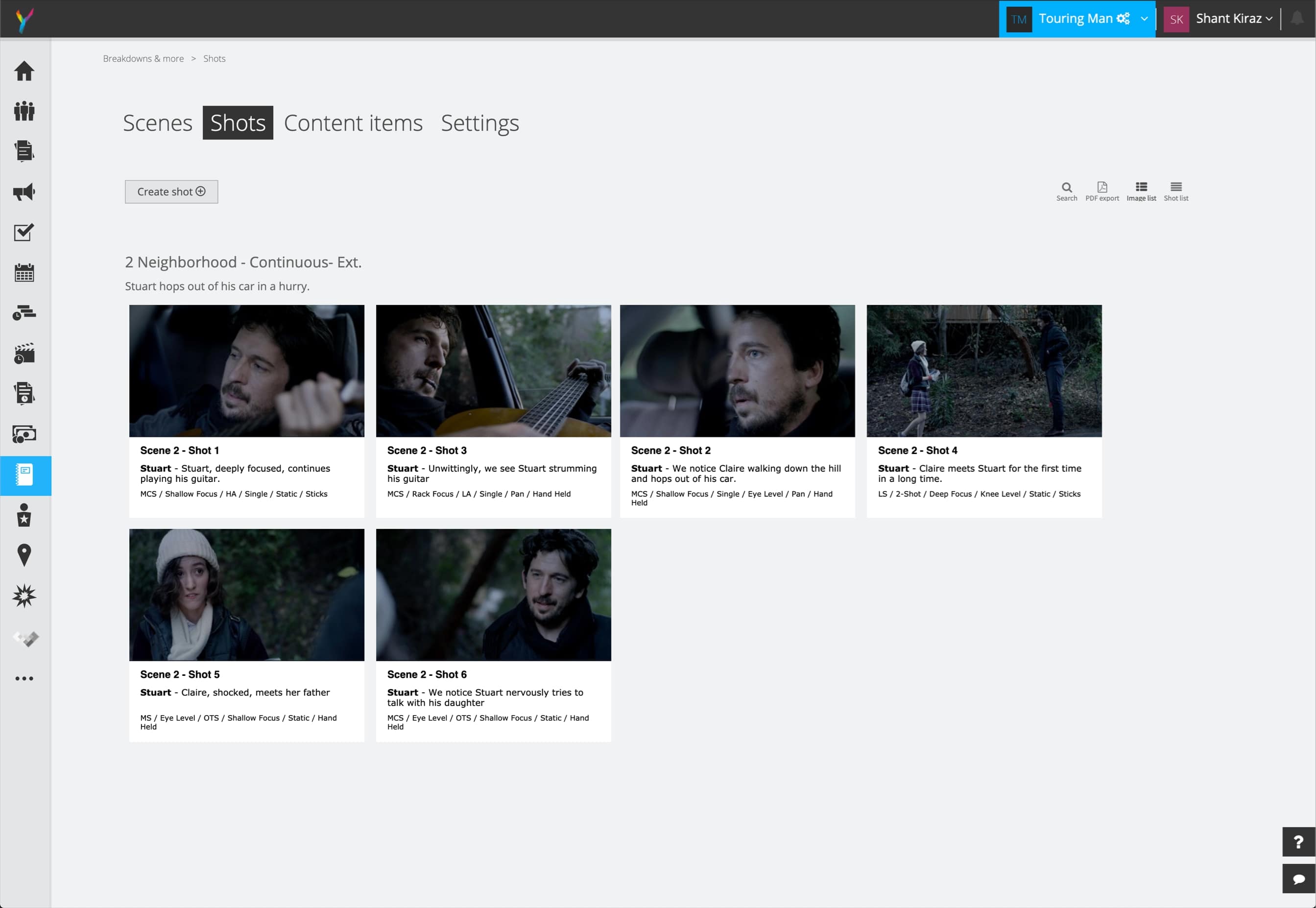 StudioBinder vs. Yamdu - Yamdu Shot List and Storyboarding
