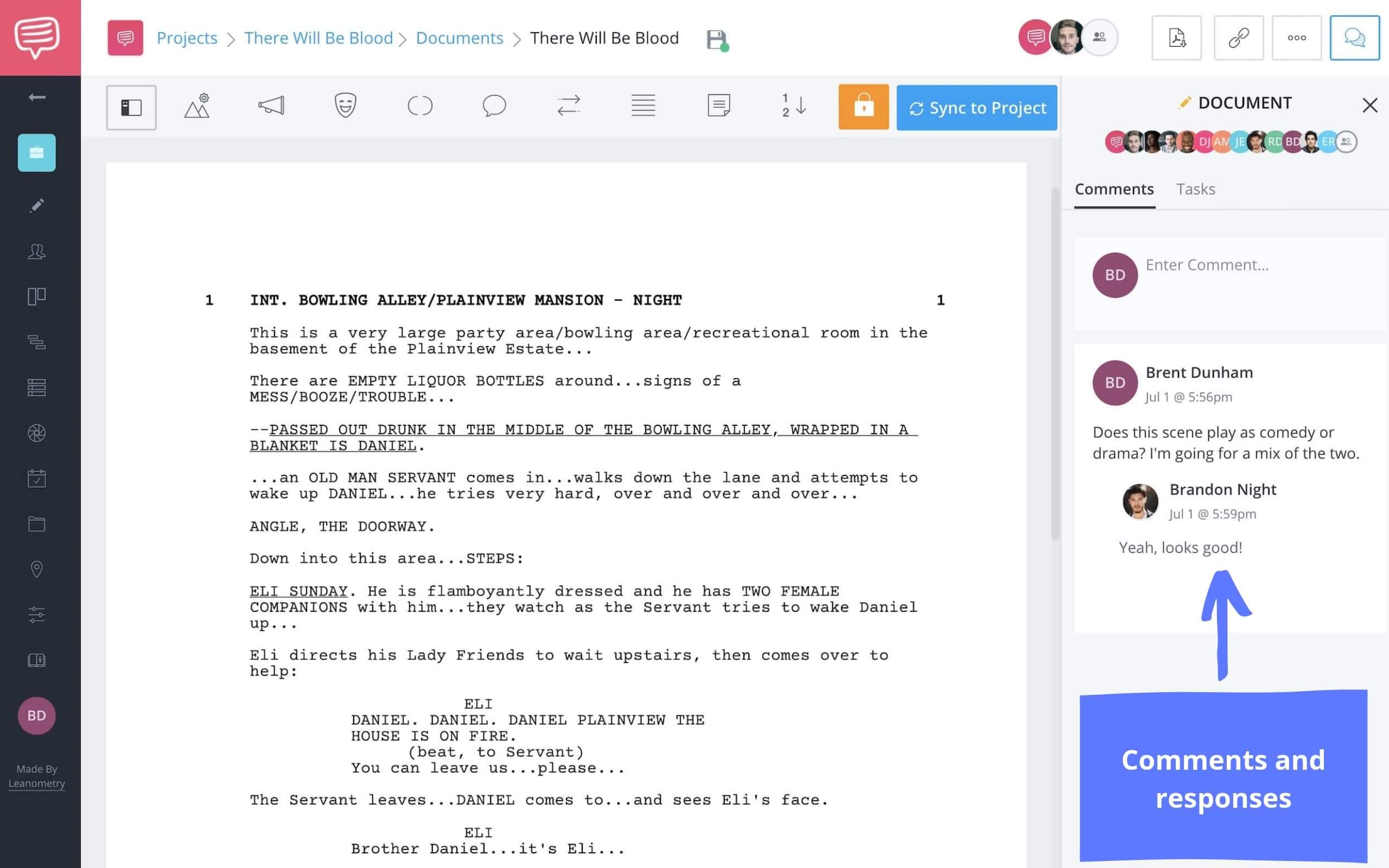 How to Collaborate with Comments in StudioBinder - StudioBinder Scriptwriting Software