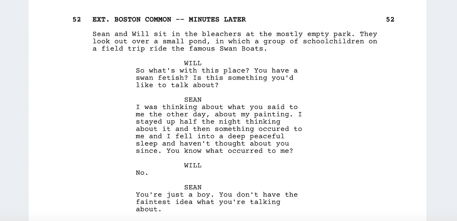 Good Will Hunting Script Teardown - Bench Scene - StudioBinder