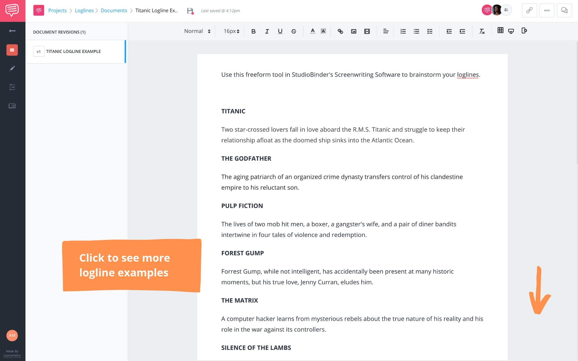 What is a Logline - Logline Examples - StudioBinder Documents