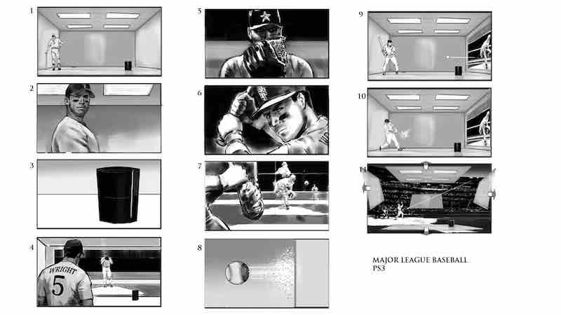 Storyboard Examples - MLB PS3 - Dwayne Turner - StudioBinder-min